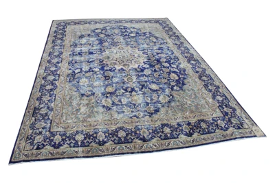 Vintage vloerkleed, blauw, nr.59434, 366cm x 266cm