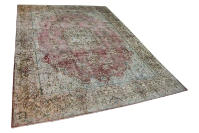 Vintage vloerkleed bruin en rood, nr.59546 392cm x 290cm  