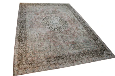 Vintage vloerkleed bruin en rood, nr.59549 398cm x 283cm  