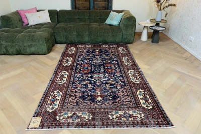 Vintage vloerkleed rood, blauw 17724 259cm x 155cm