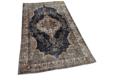 Vintage vloerkleed met blauw 23830 214cm x 119cm