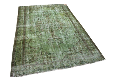 Vintage vloerkleed groen 27191 287cm x 181cm