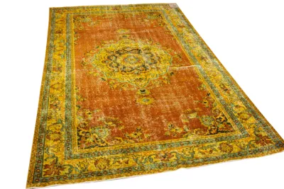 Vintage vloerkleed geel 9758 269cm x 170cm