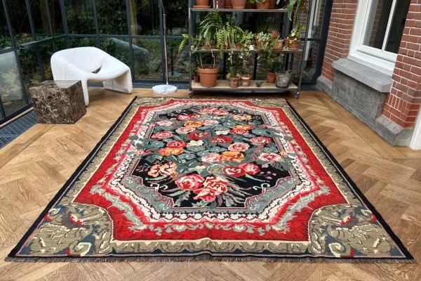 Rozenkelim authentiek, handgeweven in Moldavië 15013 316cm x 216cm  