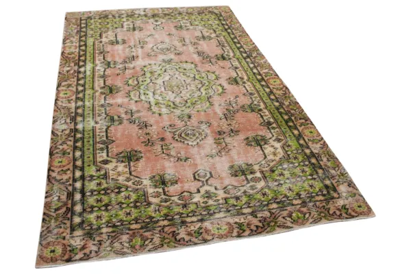 Vintage vloerkleed groen met taupe 17257 270cm x 163cm