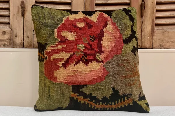 rozenkelim kussen nr.18115 50cm x 50cm incl binnenkussen 