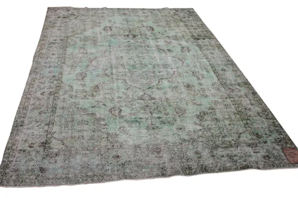 Vintage vloerkleed groen nr.29693 290cm x 198cm