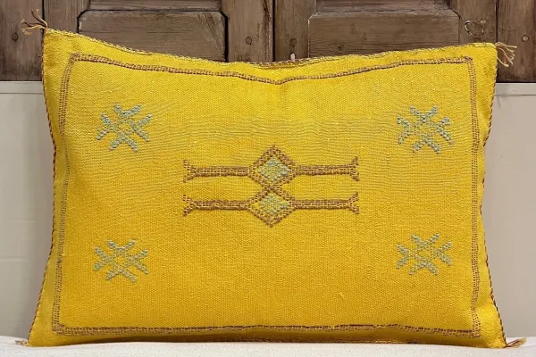 Sabra Kussen uit Marokko geel 60cm x 40cm incl vulling nr.61226