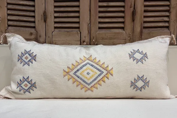 Sabra Kussen uit Marokko wit 100cm x 50cm incl vulling nr.63042