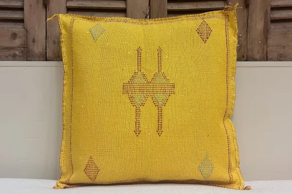 Sabra Kussen uit Marokko geel 45cm x 45cm incl vulling nr.94064