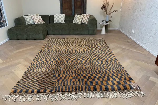 Beni ouarain blauw met bruin 17614 280cm x 200cm