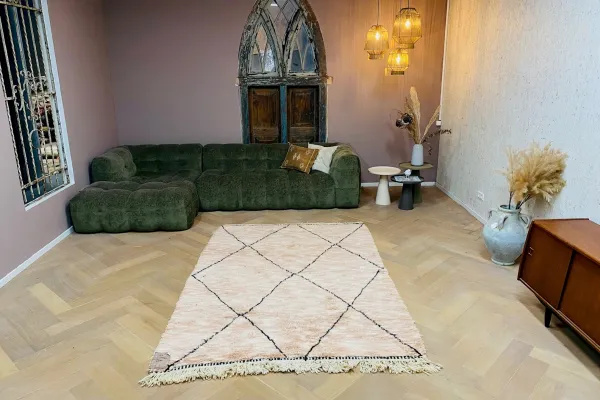 Berber vloerkleed  champagne kleur 17912 230cm x 160cm 