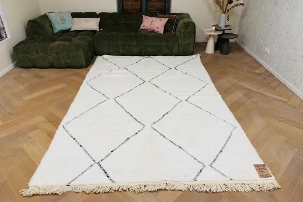 Beni ouarain 27956 299cm x 205cm er mist een stuk van de franjes