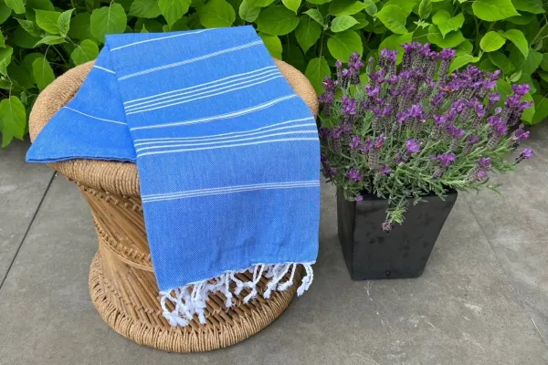 Hamamdoek blauw 100% katoen (180cm x 100cm)  