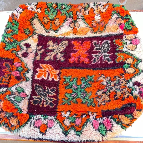 VERKOCHT Marokkaanse Poef nr.94722  60cm x 60cm x 25cm