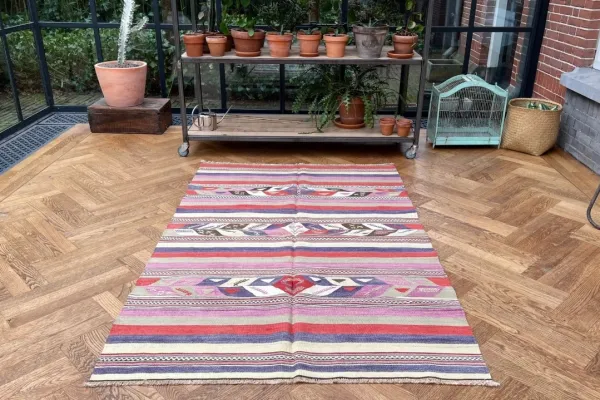 Kelim authentiek, handgeweven in Denizli (Turkije) 15257 195cm x 126cm