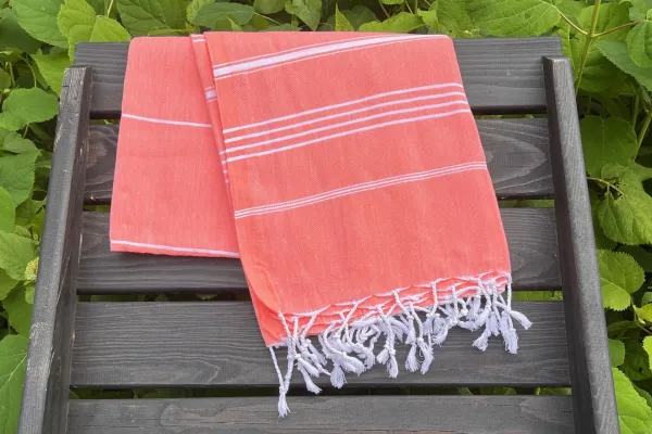 Hamamdoek fel oranje 100% katoen (180cm x 100cm) 