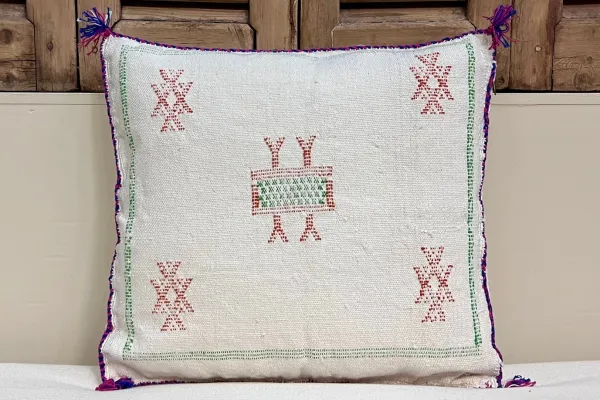Sabra Kussen uit Marokko wit 45cm x 45cm incl vulling nr.64171