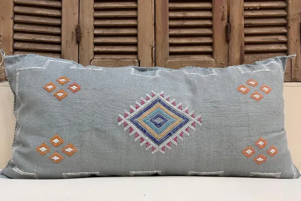 Sabra Kussen uit Marokko blauw 100cm x 50cm incl vulling nr.63063