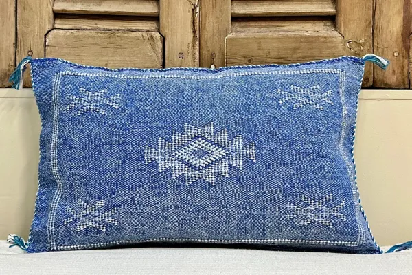 Sabra Kussen uit Marokko blauw 60cm x 40cm incl vulling nr.62679