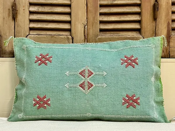 Sabra Kussen uit Marokko turquoise 60cm x 40cm incl vulling nr.62687