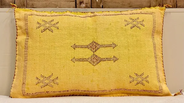 Sabra Kussen uit Marokko geel 60cm x 40cm incl vulling nr.93241