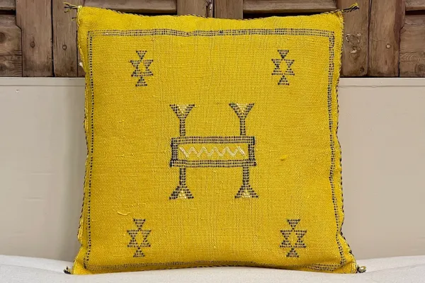 Sabra Kussen uit Marokko geel 45cm x 45cm incl vulling nr.64039