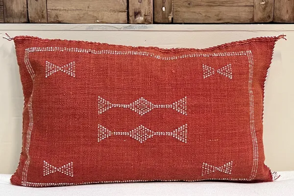 Sabra Kussen uit Marokko rood/oranje 60cm x 40cm incl vulling nr.93332
