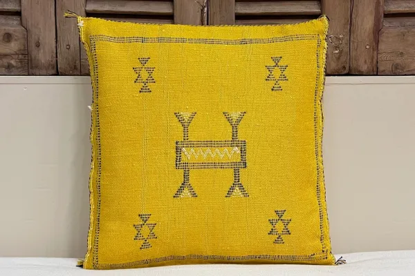 Sabra Kussen uit Marokko geel 45cm x 45cm incl vulling nr.64098