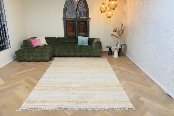 Handgemaakt vloerkleed van jute uit India 22502 300cm x 200cm