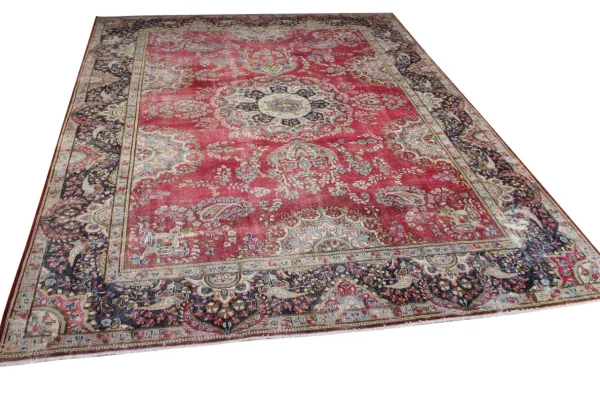 Vintage kirman vloerkleed rood, blauw 11525 390cm x 293cm