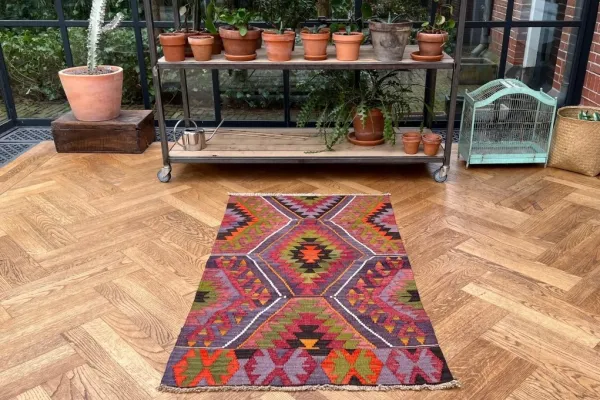 Kelim authentiek, handgeweven in Kuprubasi (Turkije) 15245 143cm x 81cm