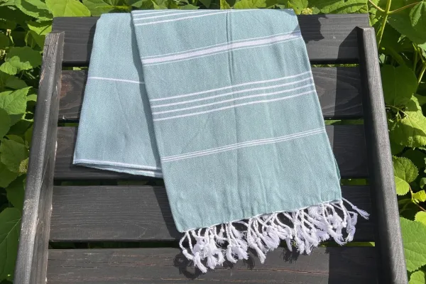 Hamamdoek mintgroen 100% katoen (180cm x 100cm)  