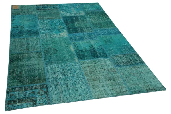 patchwork vloerkleed blauw 240cm x 170cm nr: 23218