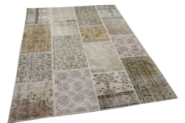 patchwork vloerkleed zandkleur nr.35395 230cm x 162cm