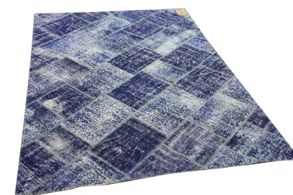 patchwork vloerkleed blauw nr.35479 234cm x 163cm