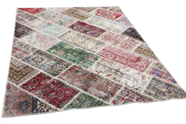 patchwork vloerkleed nr.36168 229cm x 168cm naadje laat los op twee plekken