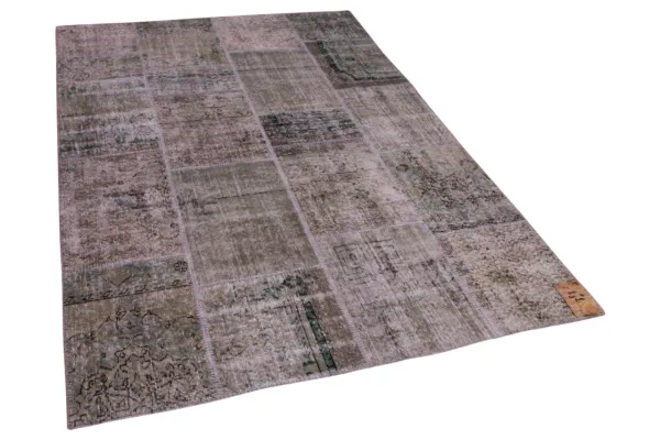 Patchwork vloerkleed grijs, groen 10122 240cm x 170cm 