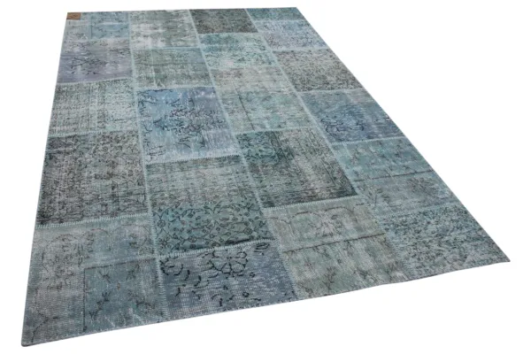 patchwork vloerkleed blauw nr.11488 300cm x 200cm