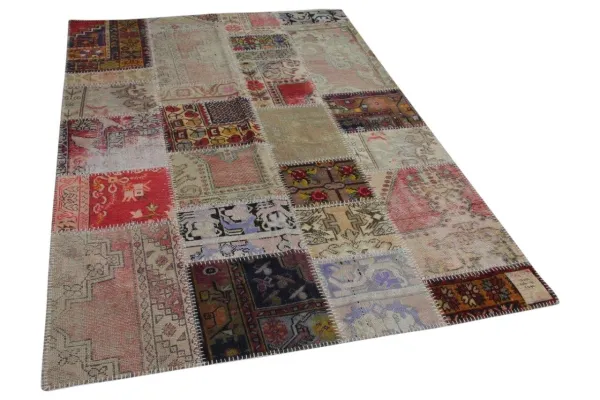 patchwork vloerkleed  diverse kleuren  246cm x 171cm kleed heeft los haaltje aan de zijkant