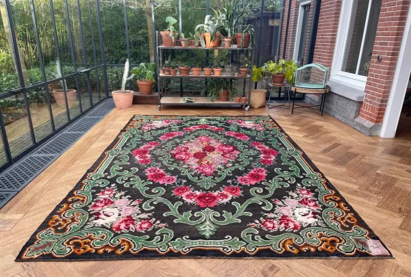 Gereserveerd Rozenkelim authentiek, handgeweven in Moldavië 14659 345cm x 217cm