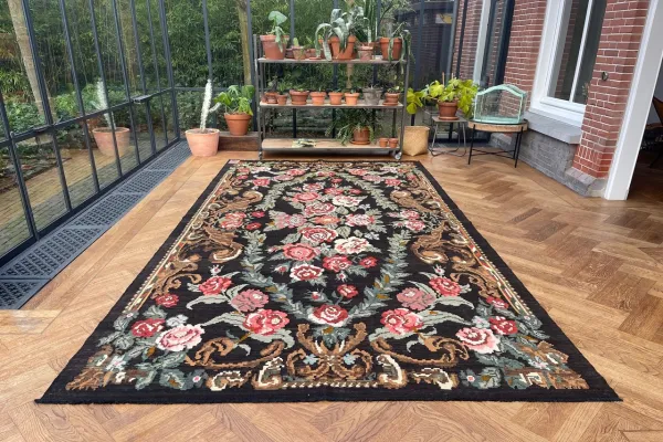 Rozenkelim authentiek, handgeweven in Moldavië 15351 389cm x 207cm