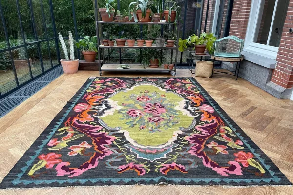 Rozenkelim authentiek, handgeweven in Moldavië 43045 310cm x 205cm