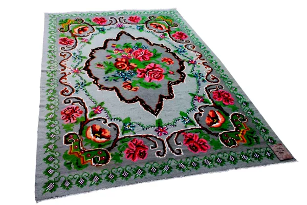 Rozenkelim authentiek, handgeweven in Moldavië 74360 274cm x 179cm