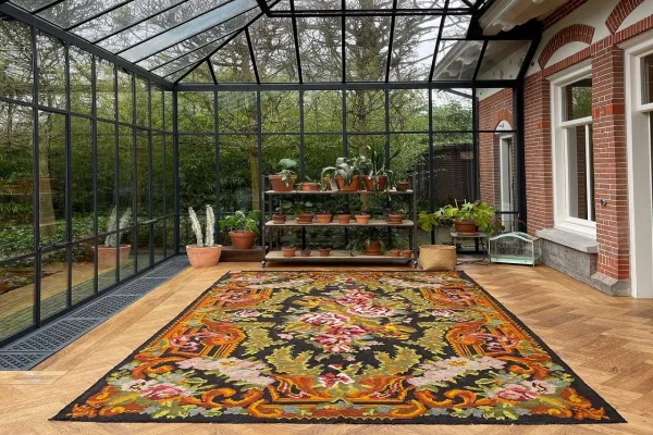 Rozenkelim authentiek, handgeweven in Moldavië 13759 377cm x 229cm