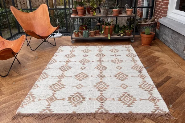 SALE Handgemaakt jute vloerkleed nr.1419  
