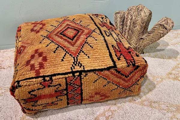 Moroccan Pouf No. 77117 60cm x 60cm x 25cm including filling