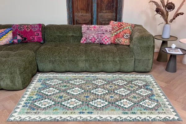 handgemaakte nieuwe kelim uit Afghanistan 23121 194cm x 119cm