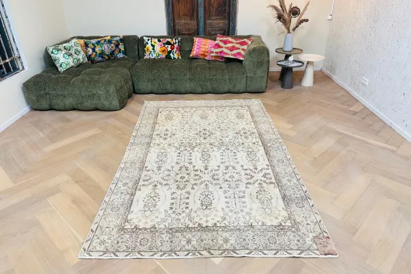 Vintage vloerkleed beige nr.47216 264cm x 163cm