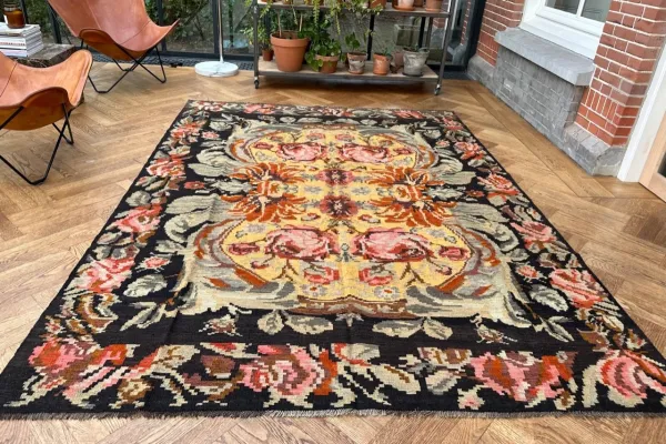 Rozenkelim authentiek, handgeweven in Moldavië 11053 267cm x 202cm